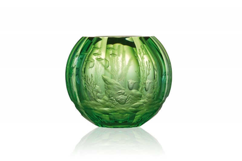Globe - hand cut and gilded vase