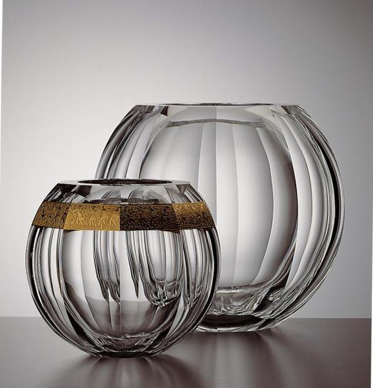 Globe - hand cut and gilded vase